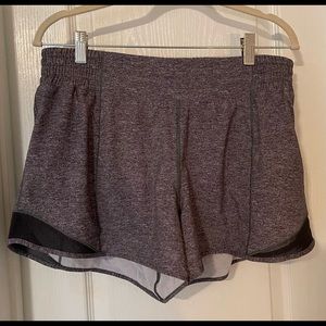Lululemon Hotty Hot High-Rise Short Black/Heathered Black SZ 12 Tall